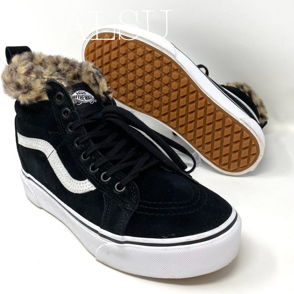 VANS SK8-HI Platform MTE Leopard Suede Black Women - Picture 2 of 13